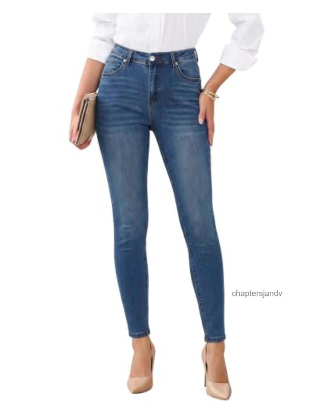 High Waist Skinny Jeans Stretchy Denim Pants